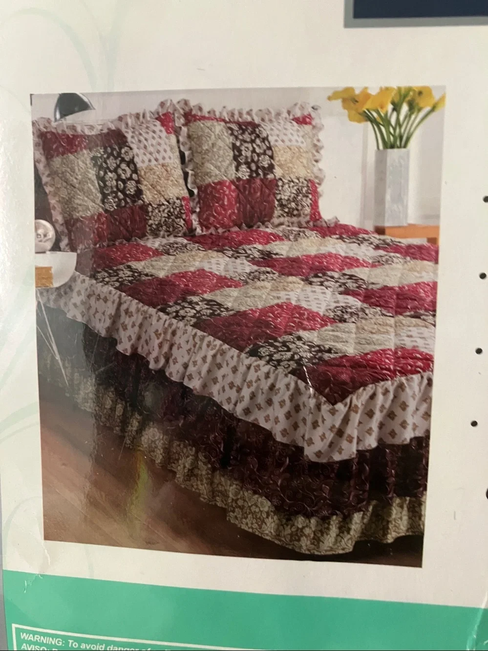 NEW GP GRAMERCY PARK Triple Ruffle Bed Spread Queen Size